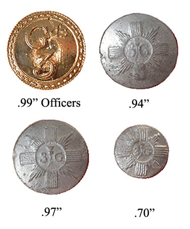3rd Regt Buttons "Scots Guards"